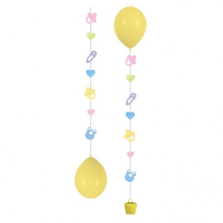 3 FILS DECORATFS POUR BALLONS NAISSANCE