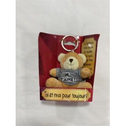 PORTE CLES OURS BRUN JE T'AIME