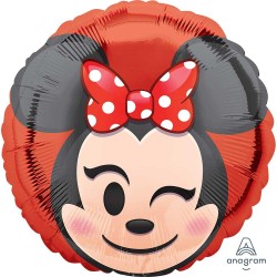 BALLON METALLIQUE ROND TETE DE MINNIE EMOTICON 43 CM