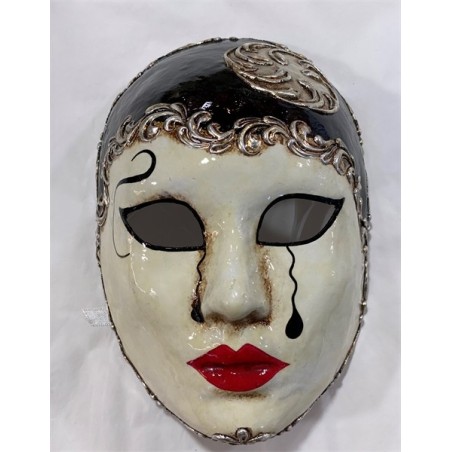 MASQUE  VENITIEN PIERROT ARGENT OU OR