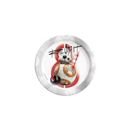 8 ASSIETTES STAR WARS BB8 23CM