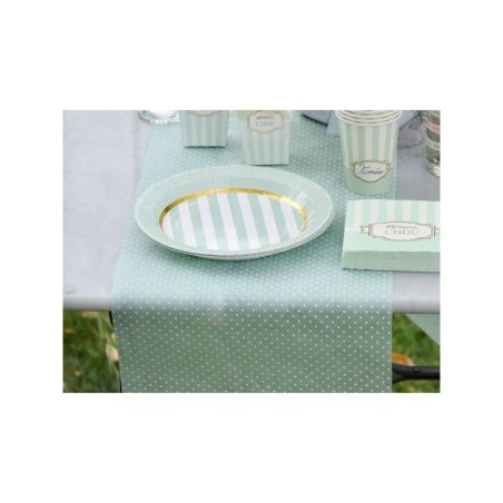 CHEMIN DE TABLE PLUMETIS VERT D'EAU 10 M X 30 CM