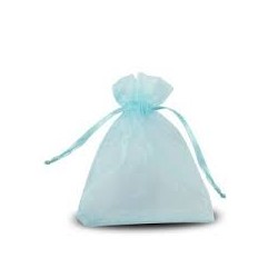 10 SACHETS ORGANZA PM BLEU CIEL