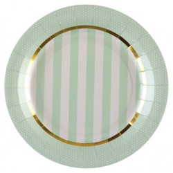 10 ASSIETTES BABY SHOWER MONSIEUR CHOU VERT MENTHE