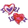 BALLON METALLIQUE COEUR I LOVE YOU VIOLET ET ROUGE 117 CM