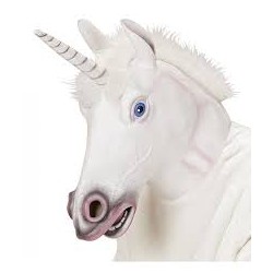 MASQUE LATEX ADULTE LICORNE BLANCHE