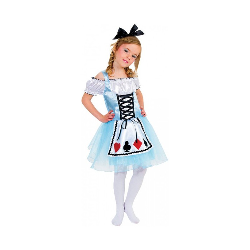 DEGUISEMENT ALICE ROBE JEU DE CARTE TAILLE 8 ANS