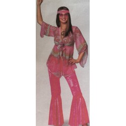 DEGUISEMENT HIPPY ROSE TOP/PANTALON TAILLE 38