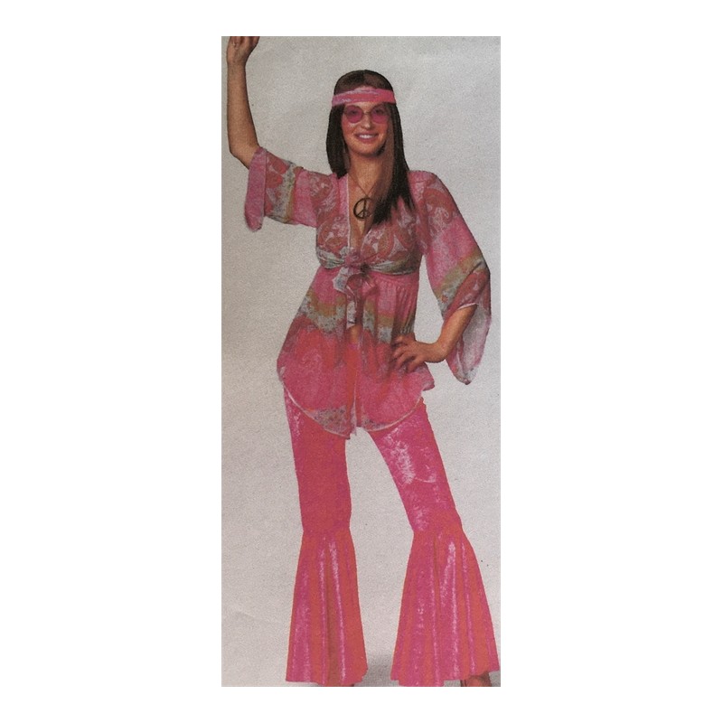 DEGUISEMENT HIPPY ROSE TOP/PANTALON TAILLE 38