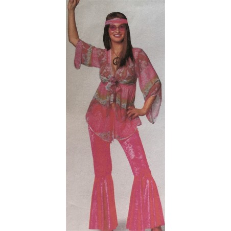 DEGUISEMENT HIPPY ROSE TOP/PANTALON TAILLE 38