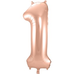 BALLON METALLIQUE CHIFFRE 1 ROSE GOLD 102 CM