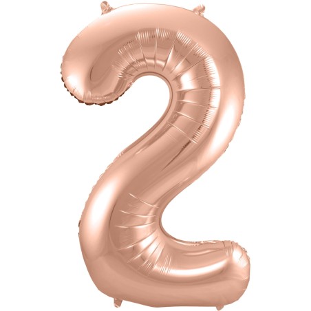 BALLON METALLIQUE CHIFFRE 2 ROSE GOLD 86 CM