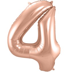 BALLON METALLIQUE CHIFFRE 4 ROSE GOLD 86 CM