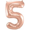 BALLON METALLIQUE CHIFFRE 5 ROSE GOLD 86 CM