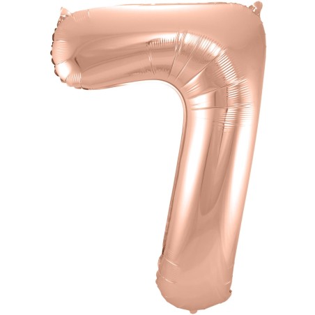 BALLON METALLIQUE CHIFFRE 7 ROSE GOLD 86 CM
