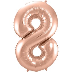 BALLON METALLIQUE CHIFFRE 8 ROSE GOLD 86 CM
