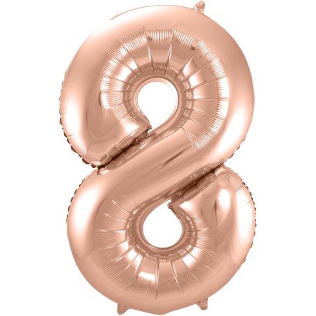 BALLON METALLIQUE CHIFFRE 8 ROSE GOLD 86 CM