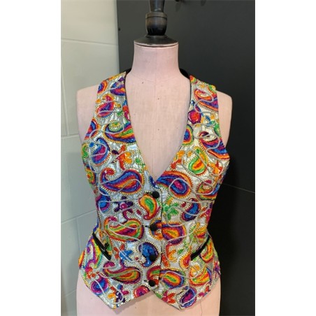 DEGUISEMENT GILET MADAME LOYAL TAILLE S MULTICOLORE