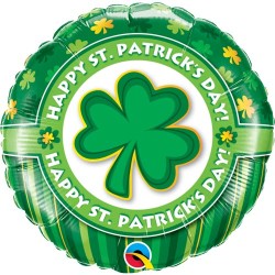 BALLON METALLIQUE ROND HAPPY ST PATRICK 46 CM