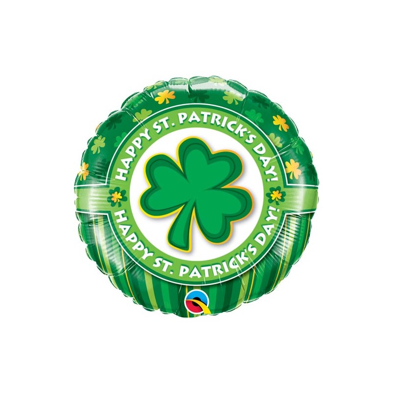 BALLON METALLIQUE ROND HAPPY ST PATRICK 46 CM