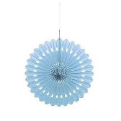 DECORATION EVENTAIL EN PAPIER 40,6 CM BLEU