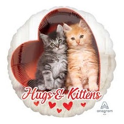 BALLON METALLIQUE ROND 2 CHATONS HUGS & KITTENS 43 CM