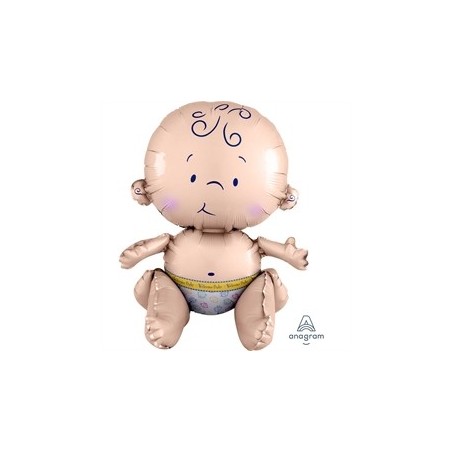 BALLON METALLIQUE A L'AIR BEBE ASSIS 33 X 38 CM