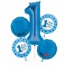BOUQUET DE 5 BALLONS BLEU PREMIER ANNIVERSAIRE BOUQUET DE 5 BALLONS BLEU PREMIER ANNIVERSAIRE