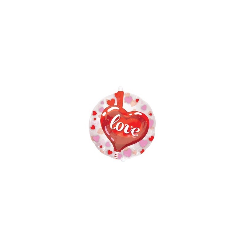 BALLON DANS UN BALLON COEUR ROUGE LOVE 60 CM