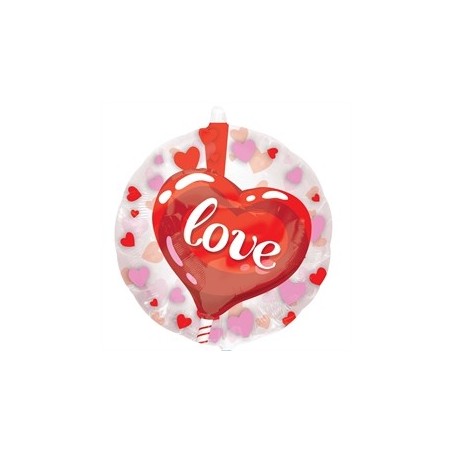 BALLON DANS UN BALLON COEUR ROUGE LOVE 60 CM
