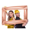 BALLON METALLIQUE POUR PHOTOBOOTH CADRE PHOTO ROSE GOLD 85 X 60 CM