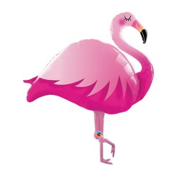 BALLON METALLIQUE FLAMANT ROSE 117 CM