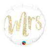 BALLON METALLIQUE ROND MRS GLITTER GOLD 46 CM BALLON METALLIQUE ROND MRS GLITTER GOLD 46 CM