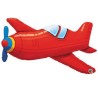 BALLON METALLIQUE AVION VINTAGE ROUGE 91 CM