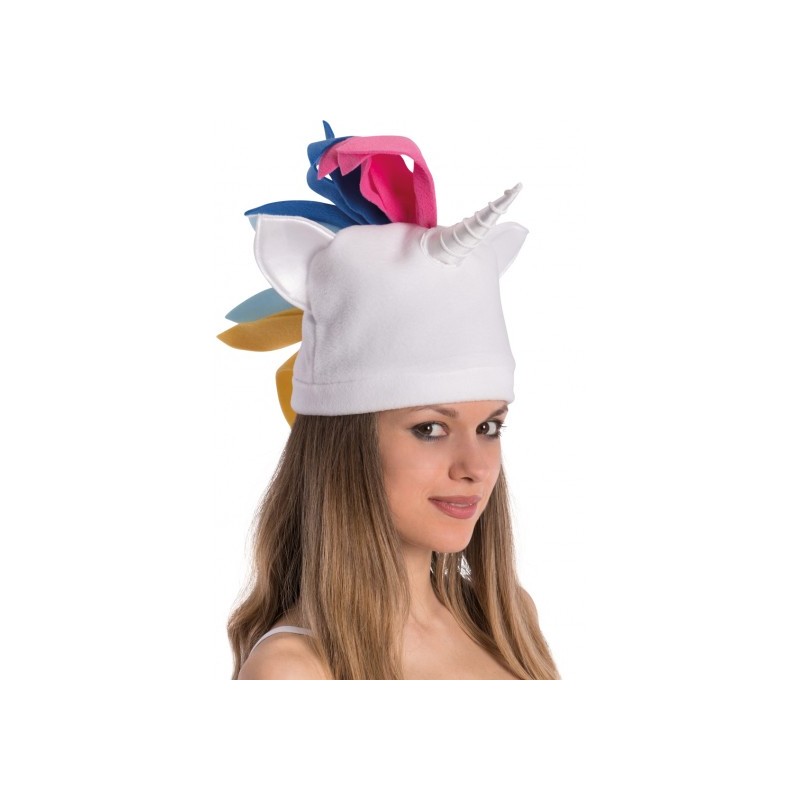 CHAPEAU TISSUS LICORNE BLANCHE