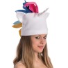 CHAPEAU TISSUS LICORNE BLANCHE