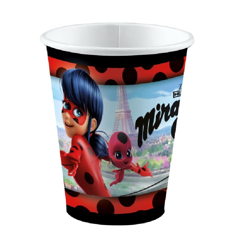 8 GOBELETS MIRACULOUS LADYBUG 250 ML