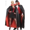 DEGUISEMENT CAPE VAMPIRE SATIN  LUXE DOUBLEE ROUGE/NOIRE 