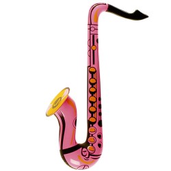 SAXOPHONE PVC GONFLABLE A L'AIR 55 CM ROSE