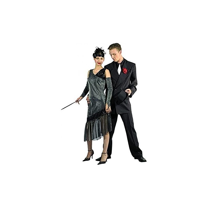 DEGUISEMENT CHARLESTONE GRISE ROBE LONGUE TAILLE 42-44 DEGUISEMENT CHARLESTONE GRISE ROBE LONGUE TAILLE 42-44