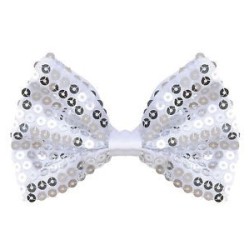 NOEUD PAPILLON PAILLETTE ARGENTE