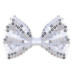 NOEUD PAPILLON PAILLETTE ARGENTE