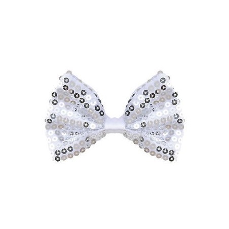 NOEUD PAPILLON PAILLETTE ARGENTE