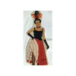 DEGUISEMENT FRENCH CANCAN ROUGE/NOIR/BLANC TAILLE 40/42