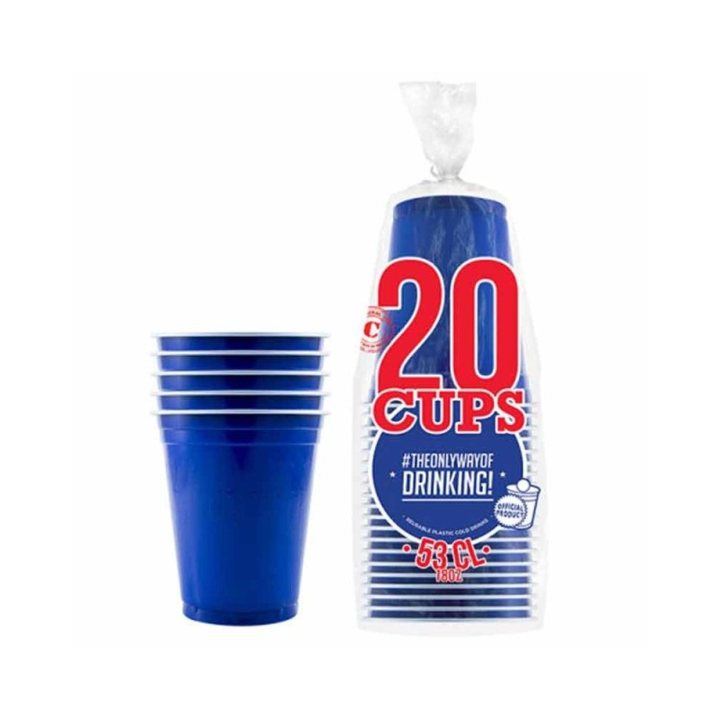 20 GOBELETS ORIGINAL CUP 53CL BLEU