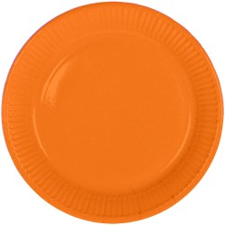 8 ASSIETTES CARTON RONDES 23 CM ORANGE