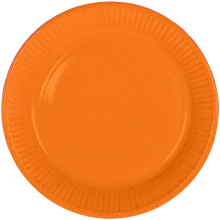 8 ASSIETTES CARTON RONDES 23 CM ORANGE