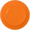 8 ASSIETTES CARTON RONDES 23 CM ORANGE