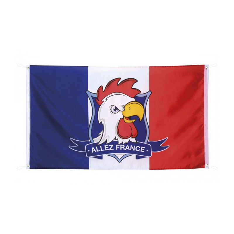 DRAPEAU DE FACADE POLYESTER ALLEZ FRANCE 90 X 150 CM 