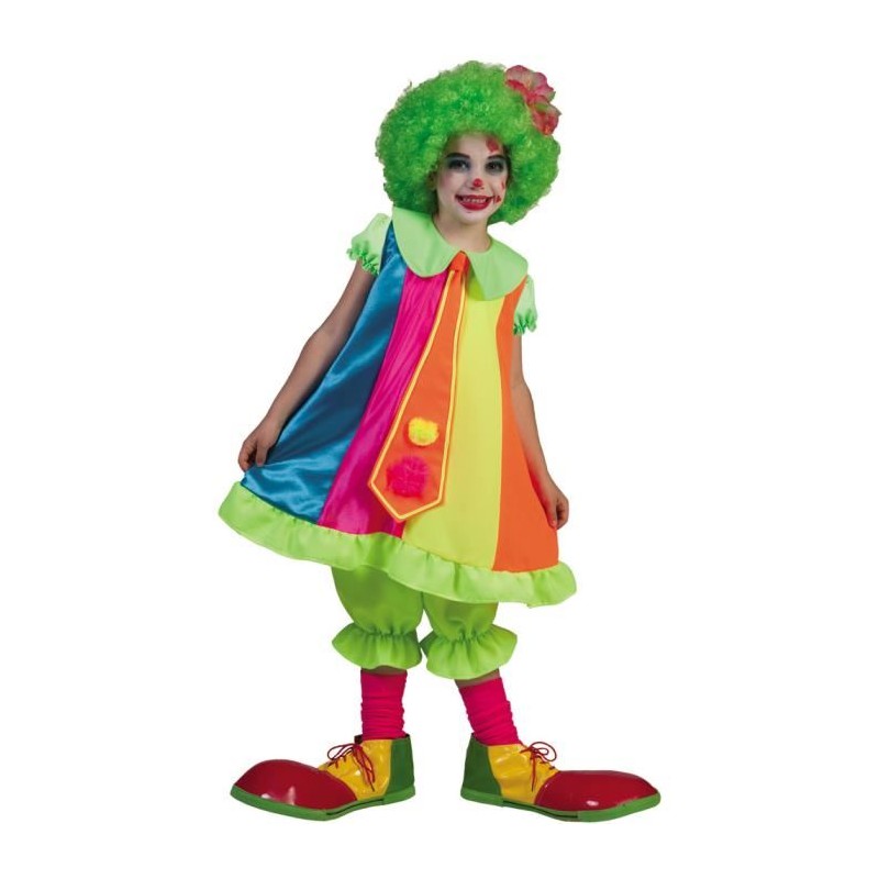 DEGUISEMENT CLOWN FLUO SILLY BILLY  FILLE TAILLE 12 ANS